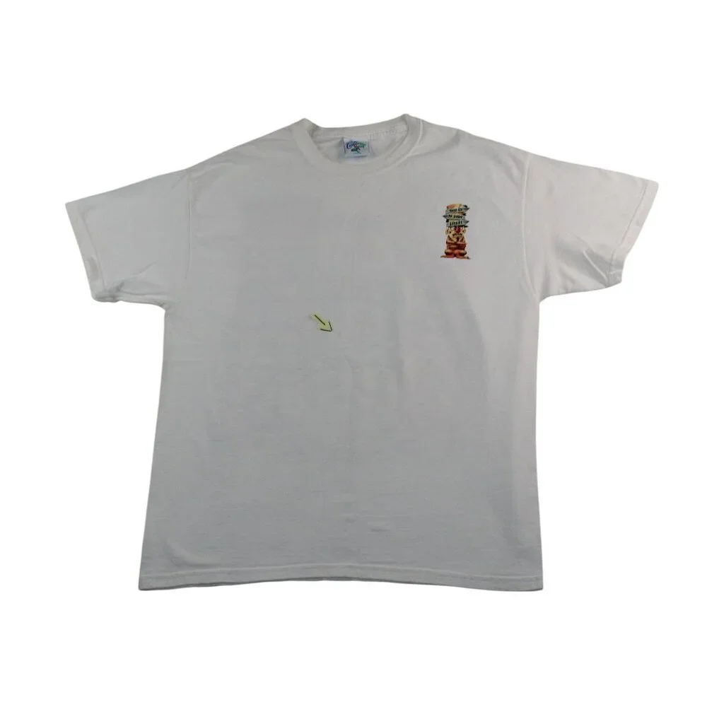 Vintage 2004 Mexico City Beer Guru Brewing Co Large Graphic White T-Shirt Tiki - Picture 2 of 14